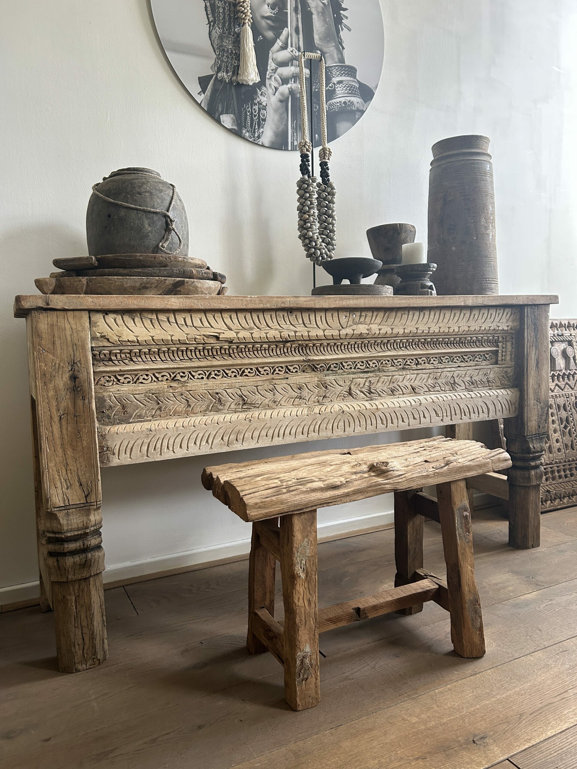houten side table koezoe
