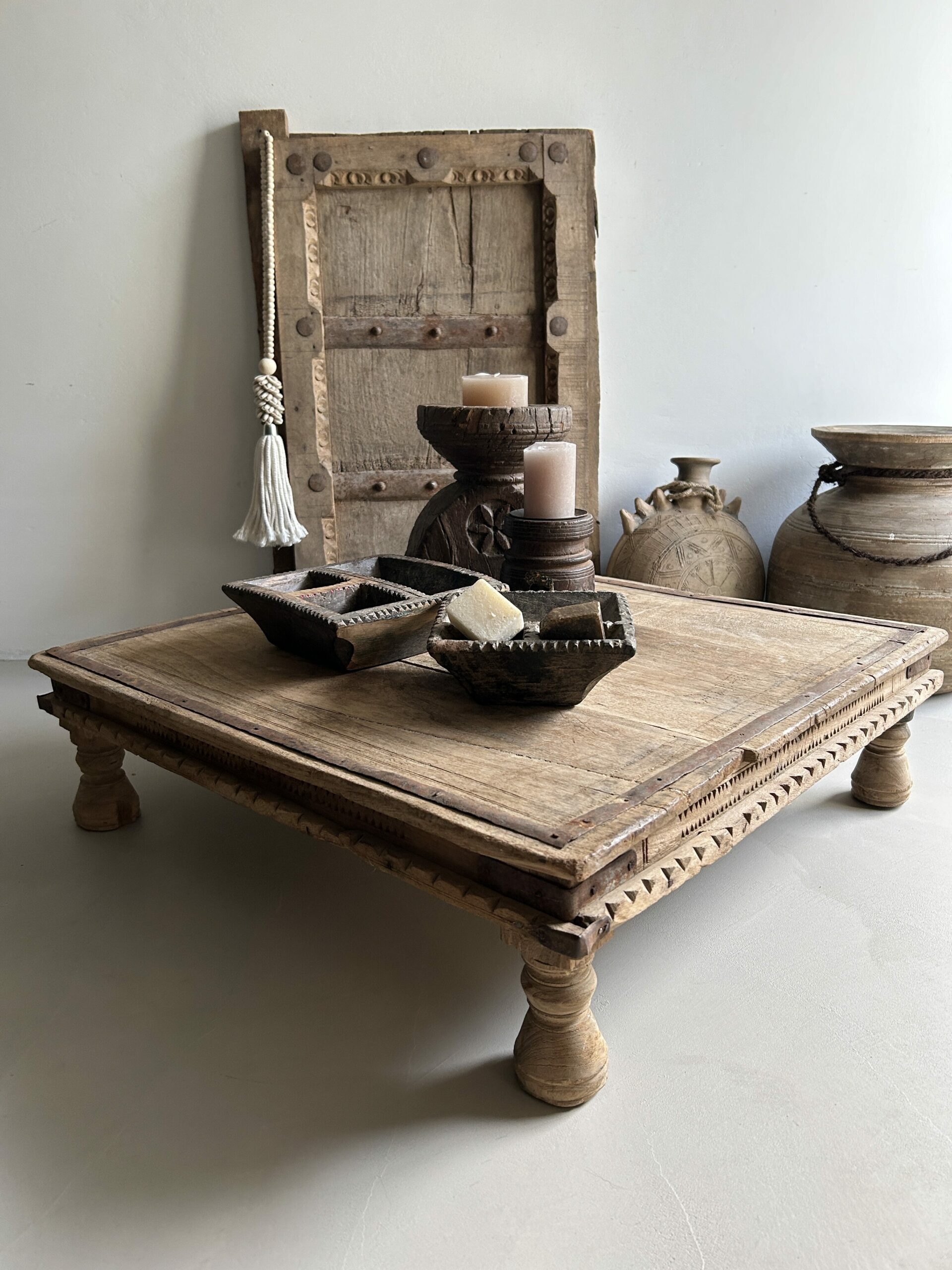 houten tafel bohemian